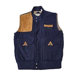 Eagles Ridge Hunting Vest Men Corduroy Navy Blue Size Medium